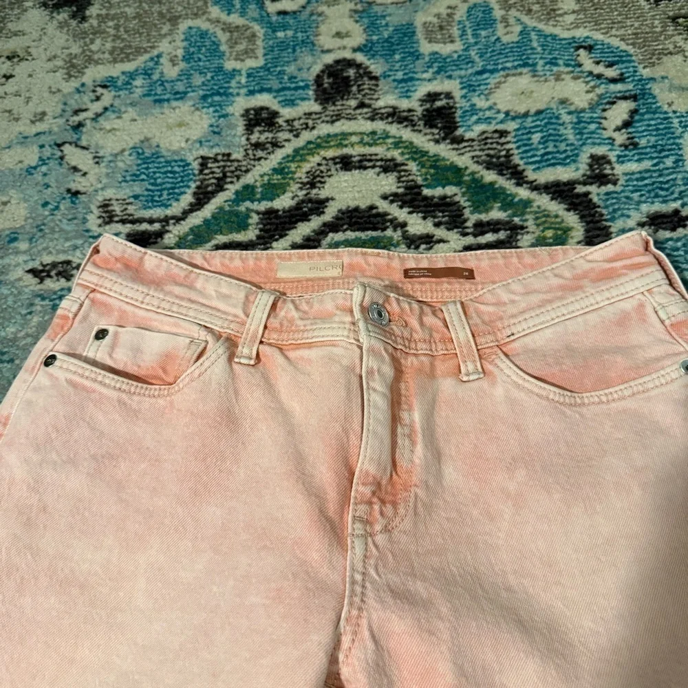 Pink Orange Pilcro and the Letterpress Anthropologie mom style jeans